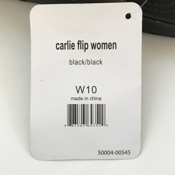 CROCS Flip Flop Sandals Black Carlie Flip NWT Women’s Size 10 - Picture 12 of 16